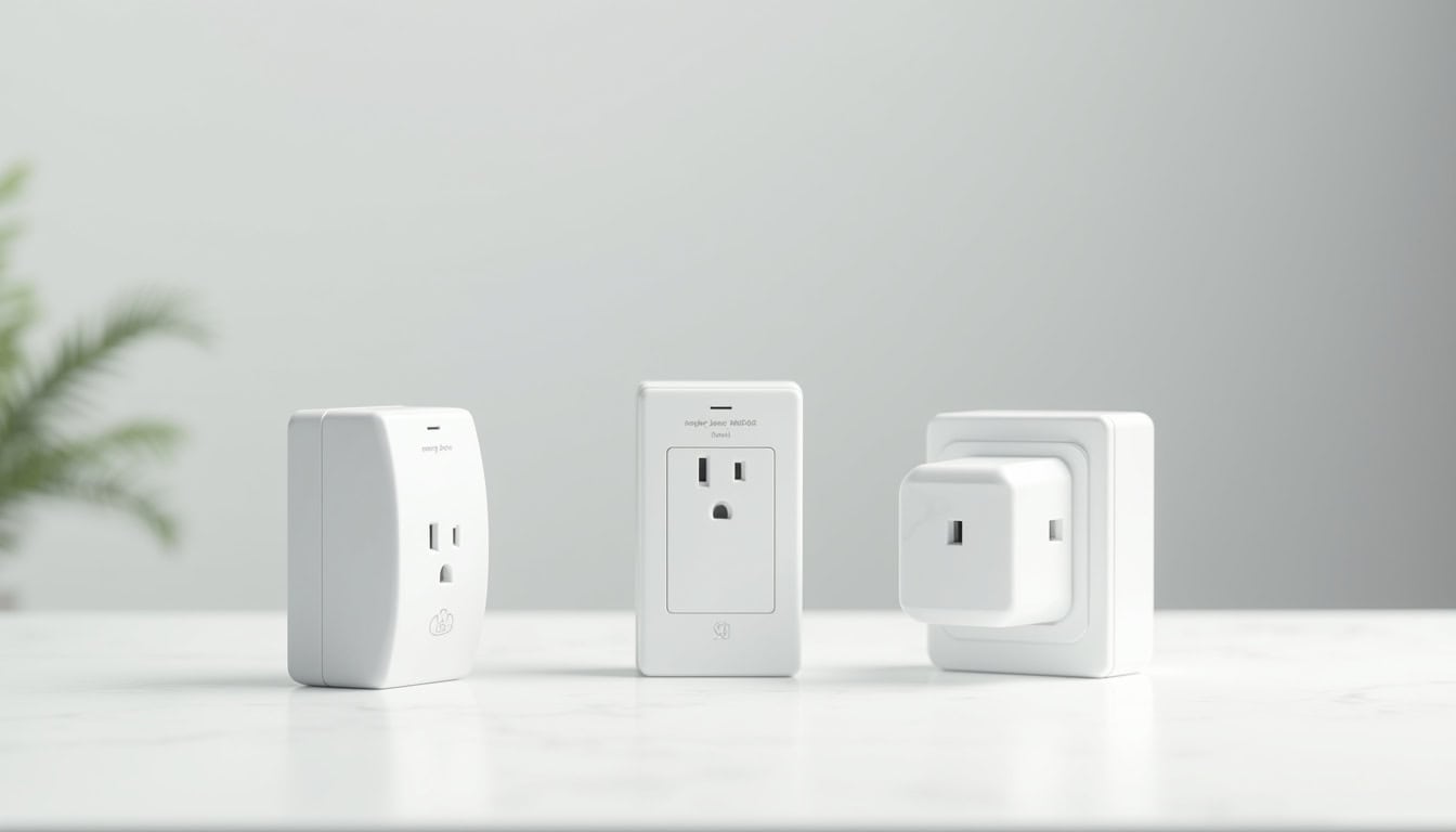 Comparaison visuelle des différents types de bornes de recharge: prise renforcée, wallbox monophasée et triphasée