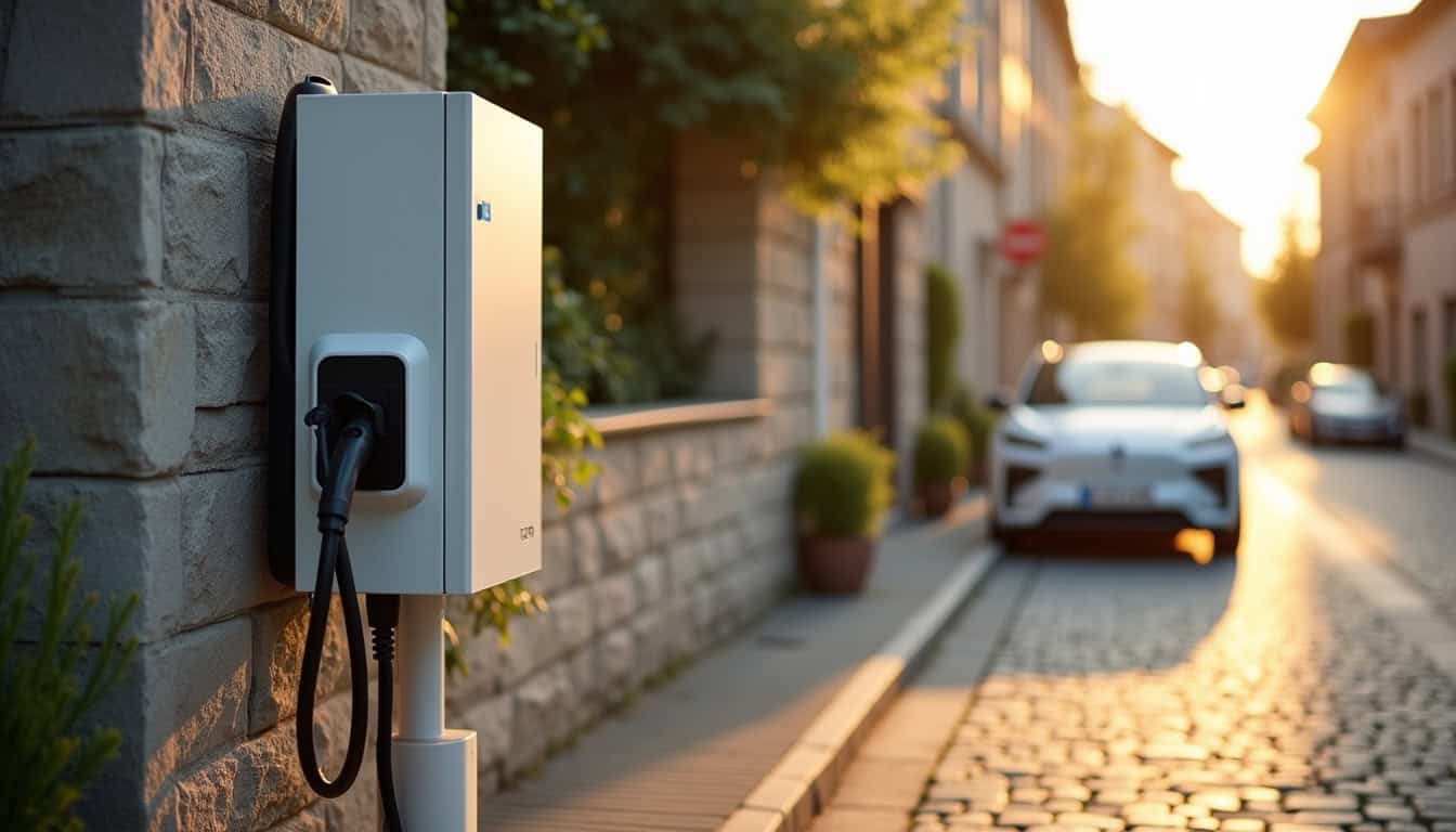 Comparatif visuel de différentes marques de bornes de recharge électrique installées à Saffré