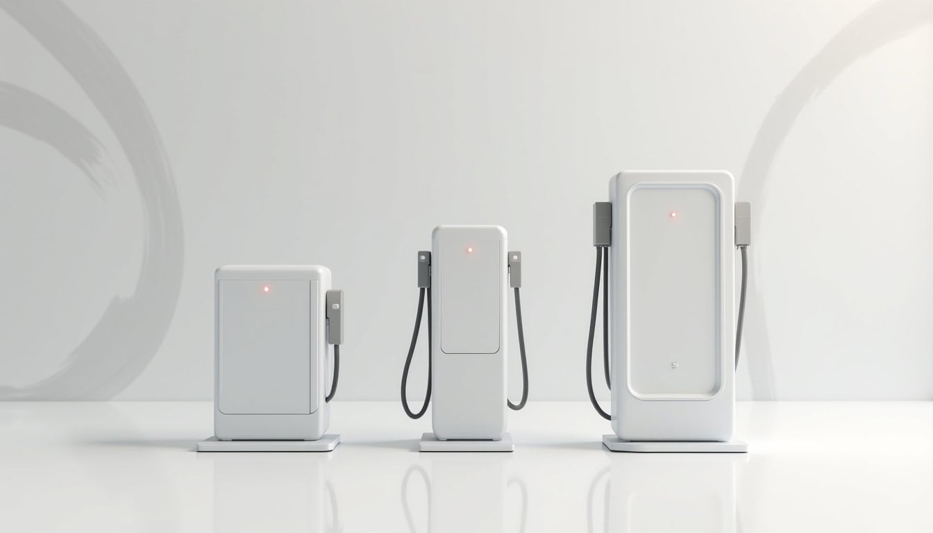 Comparatif visuel des différents types de bornes de recharge électrique pour usage domestique et professionnel