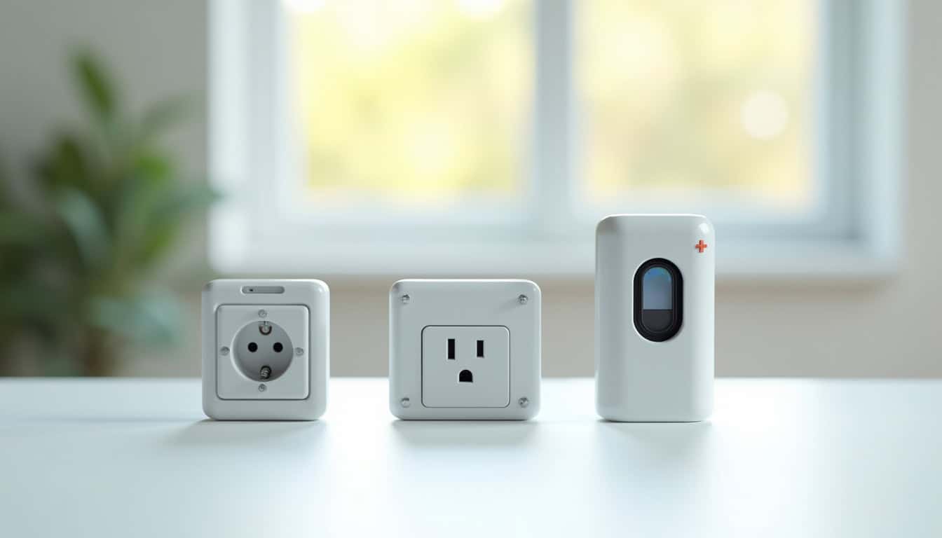 Comparatif visuel des différents types de bornes de recharge électrique: prise renforcée, wallbox, borne rapide