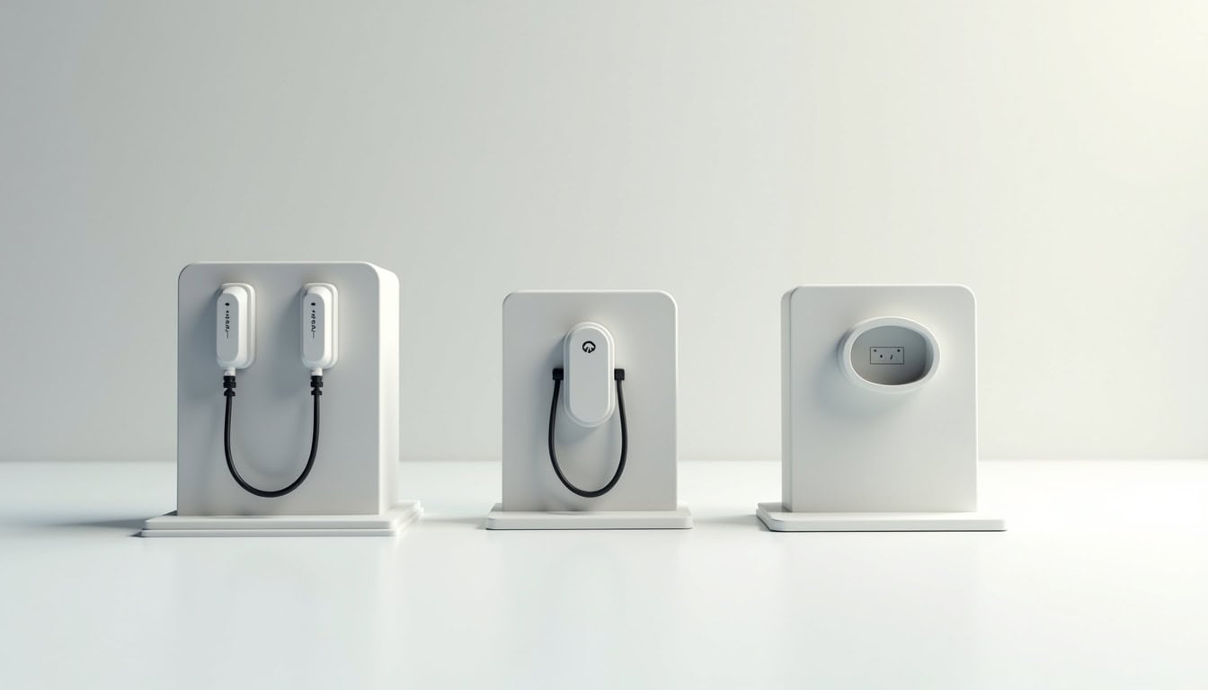 Comparatif visuel des différents types de bornes de recharge pour véhicules électriques