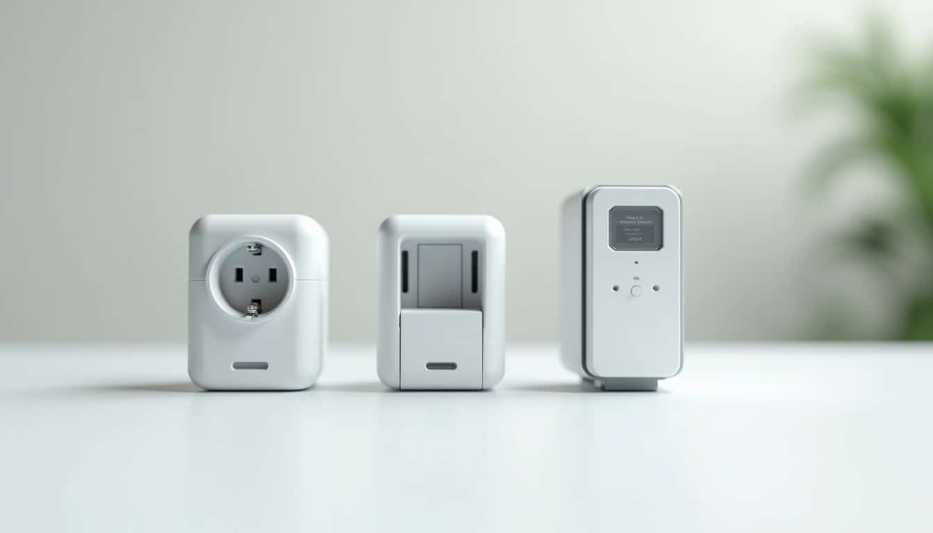 Comparatif visuel des différents types de bornes de recharge: prise renforcée, wallbox, borne rapide