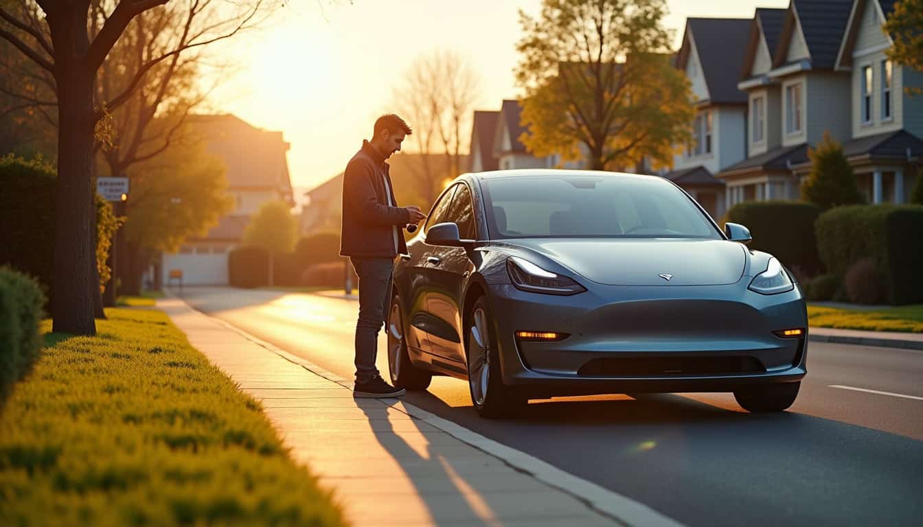 Conducteur évaluant son besoin de recharge électrique pour sa voiture