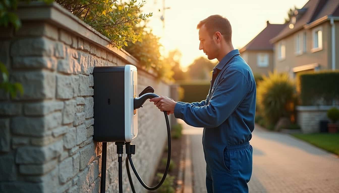 Démonstration de l’installation d’une borne de recharge électrique à Saint-Avertin