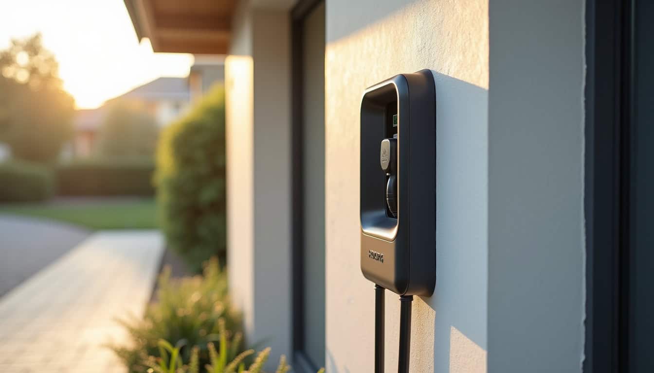 Différentes poses de bornes électriques murales sur façade extérieure d