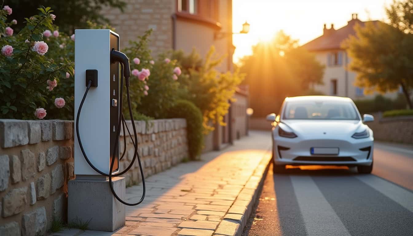 Différents modèles de bornes de recharge électrique installées à Boismé
