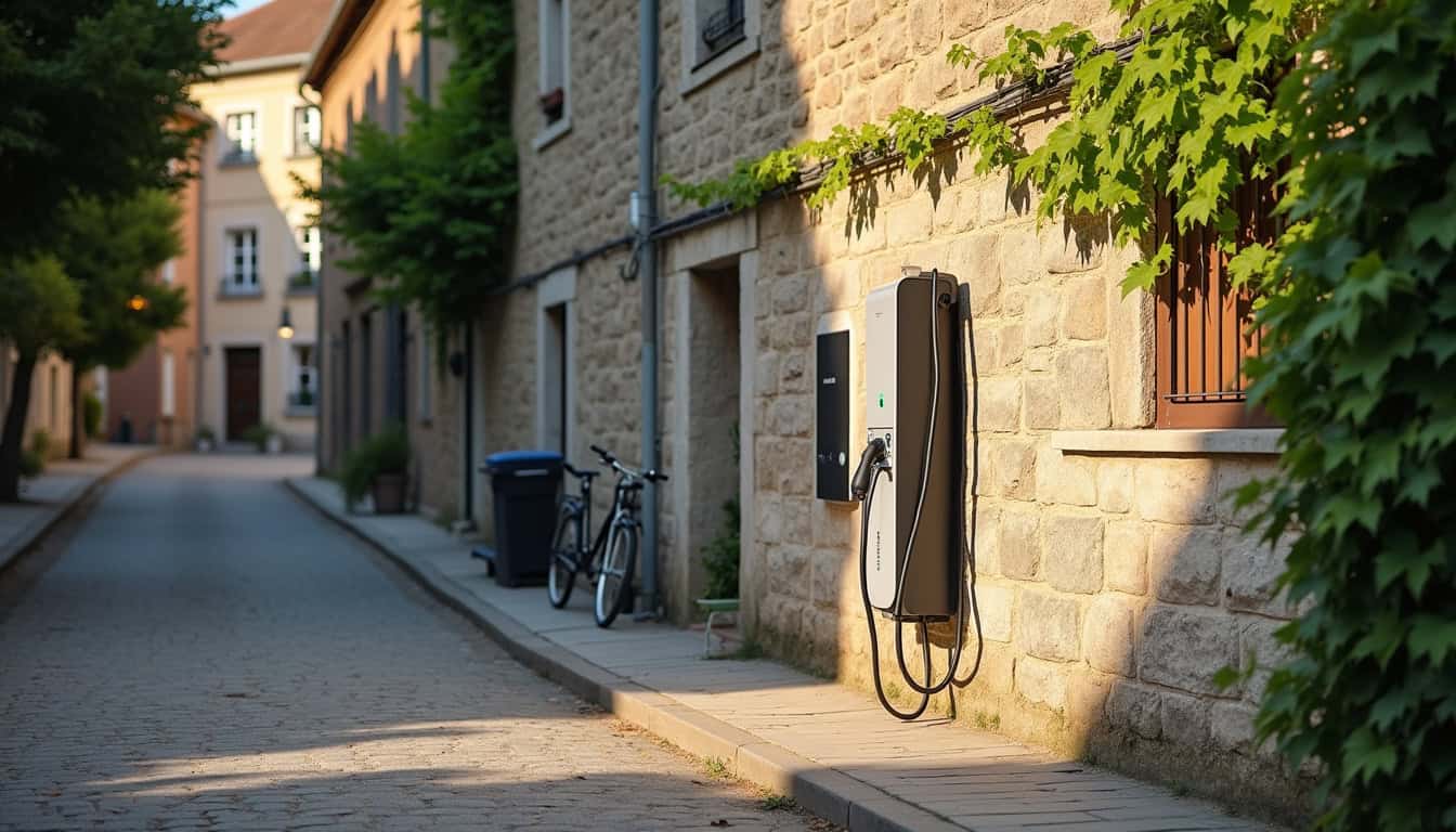 Différents modèles de bornes de recharge électrique installées à Dourgne