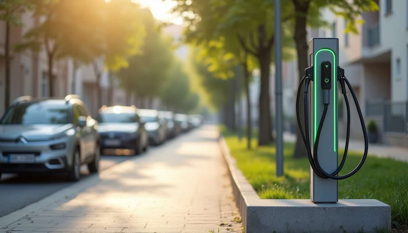 Différents modèles de bornes de recharge électrique installées à Troissereux