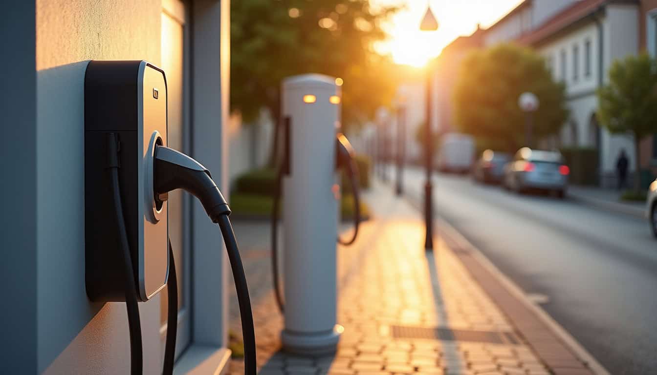 Différents modèles de bornes de recharge électrique installées à Willerwald