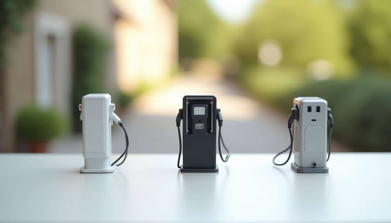 Différents modèles de bornes de recharge électrique installés à Nomeny