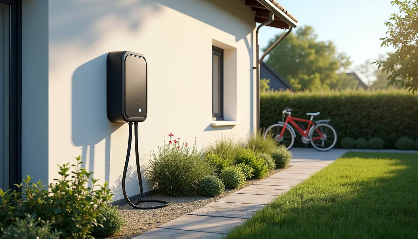 Différents modèles de bornes de recharge électrique installés dans une maison à Blaringhem