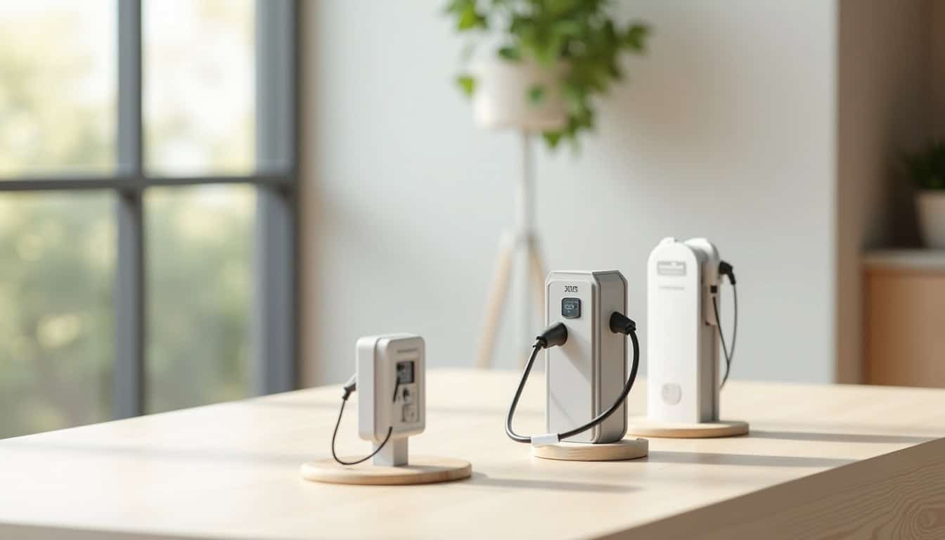 Différents modèles de bornes de recharge électrique pour usage domestique et professionnel
