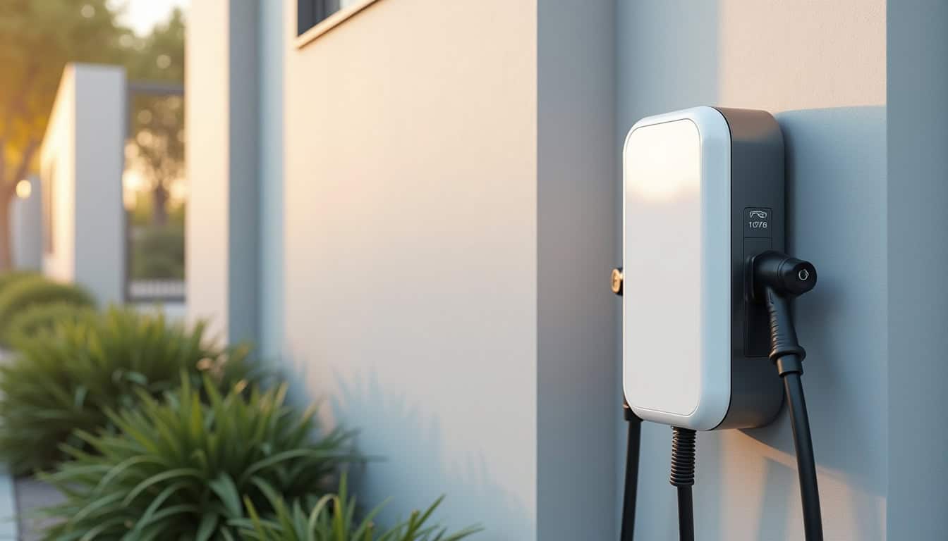 Différents modèles de bornes de recharge murales et prises renforcées installées à Val des Vignes