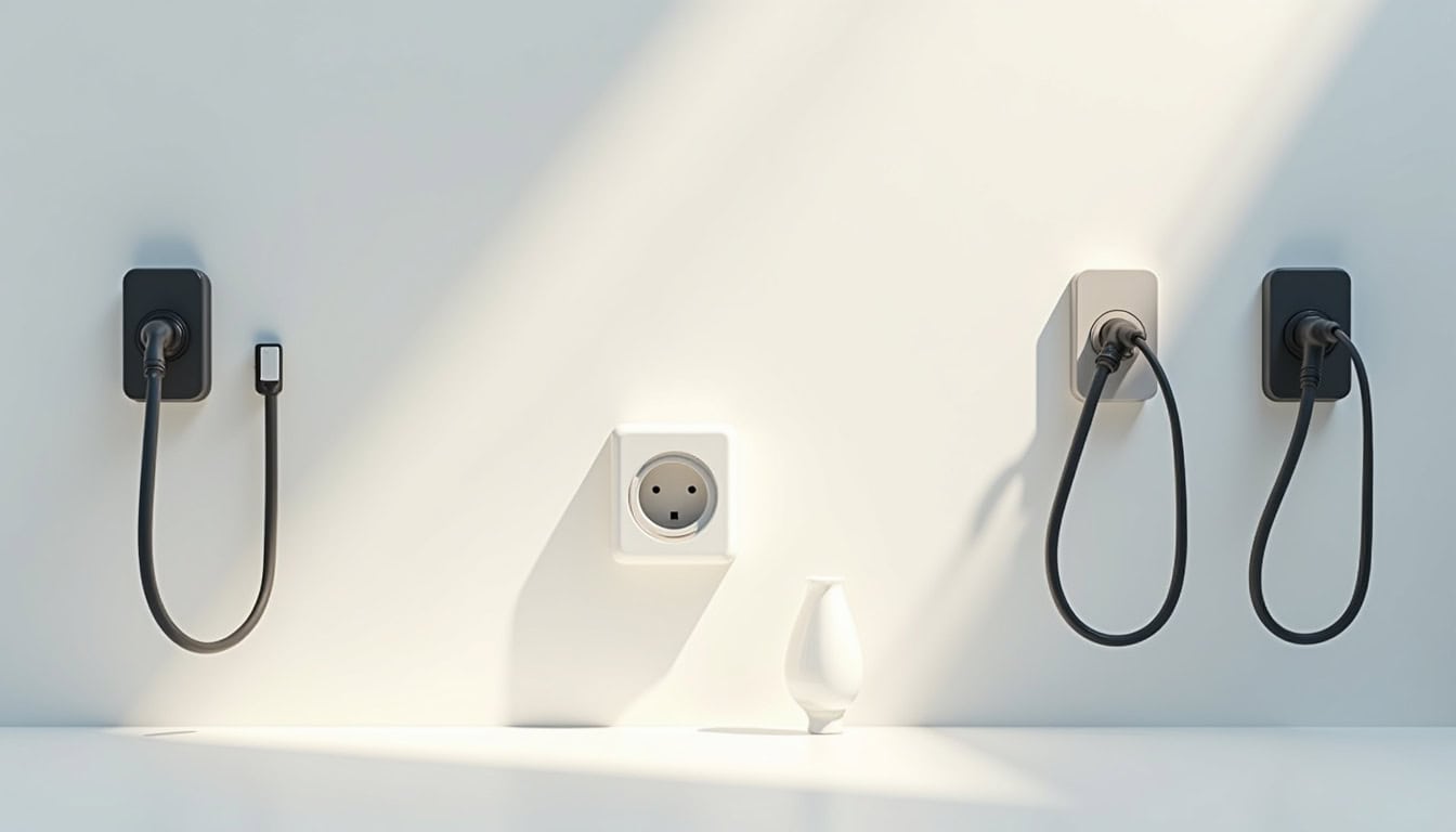 Différents modèles de bornes de recharge murales et prises renforcées