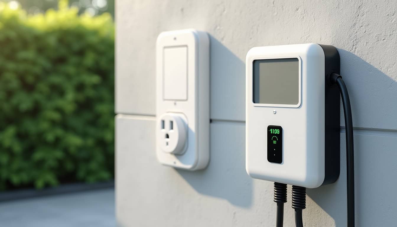 Différents modèles de bornes de recharge murales et prises renforcées