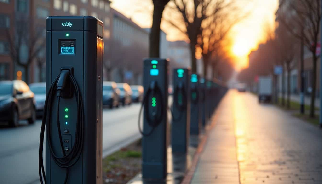 Différents modèles de bornes de recharge pour véhicules électriques installées à Esbly