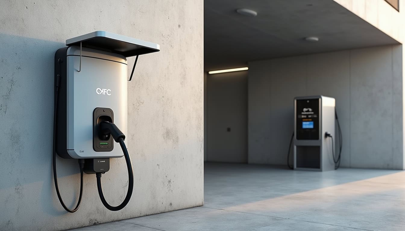 Différents types de bornes de recharge électrique installées en extérieur et en intérieur
