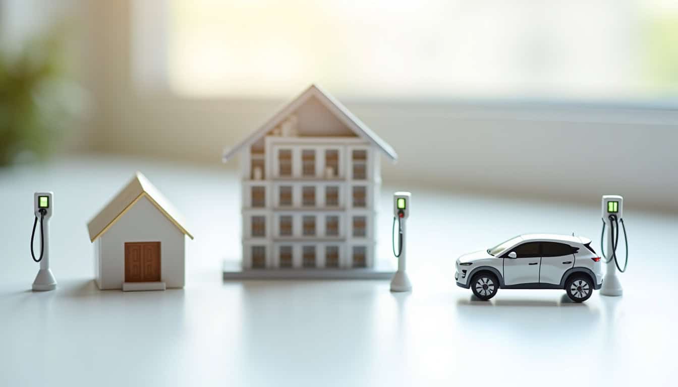 Différents types de bornes de recharge installées: domestique, en copropriété et pour entreprise