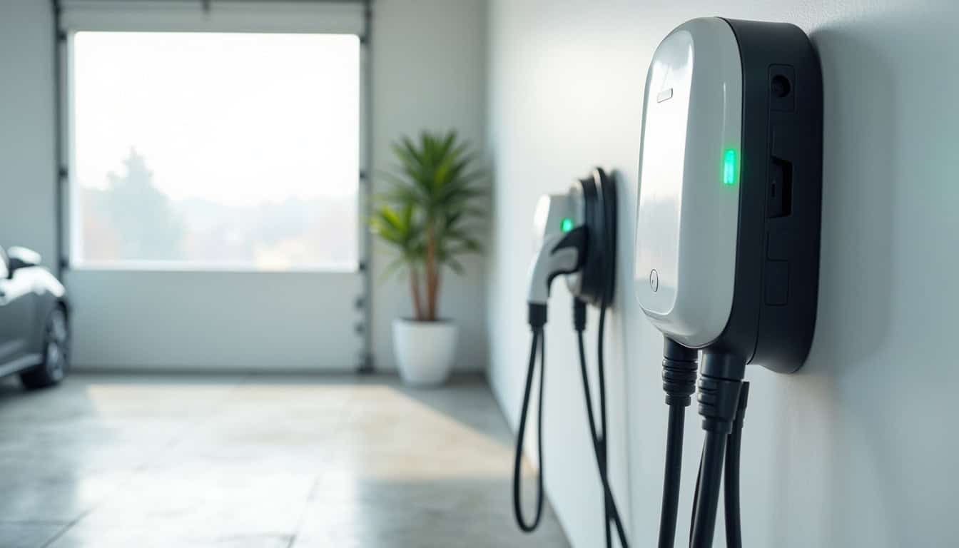 Différents types de bornes de recharge murales et prises renforcées installées à Caux