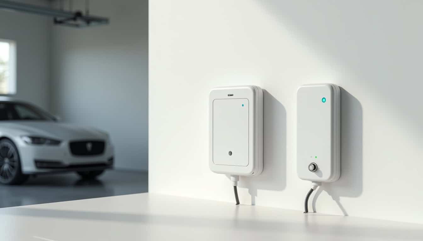 Différents types de bornes de recharge murales et prises renforcées installées à Neuilly-le-Réal