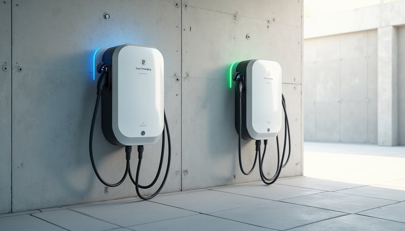 Différents types de bornes de recharge pour véhicules électriques installées à Haspres