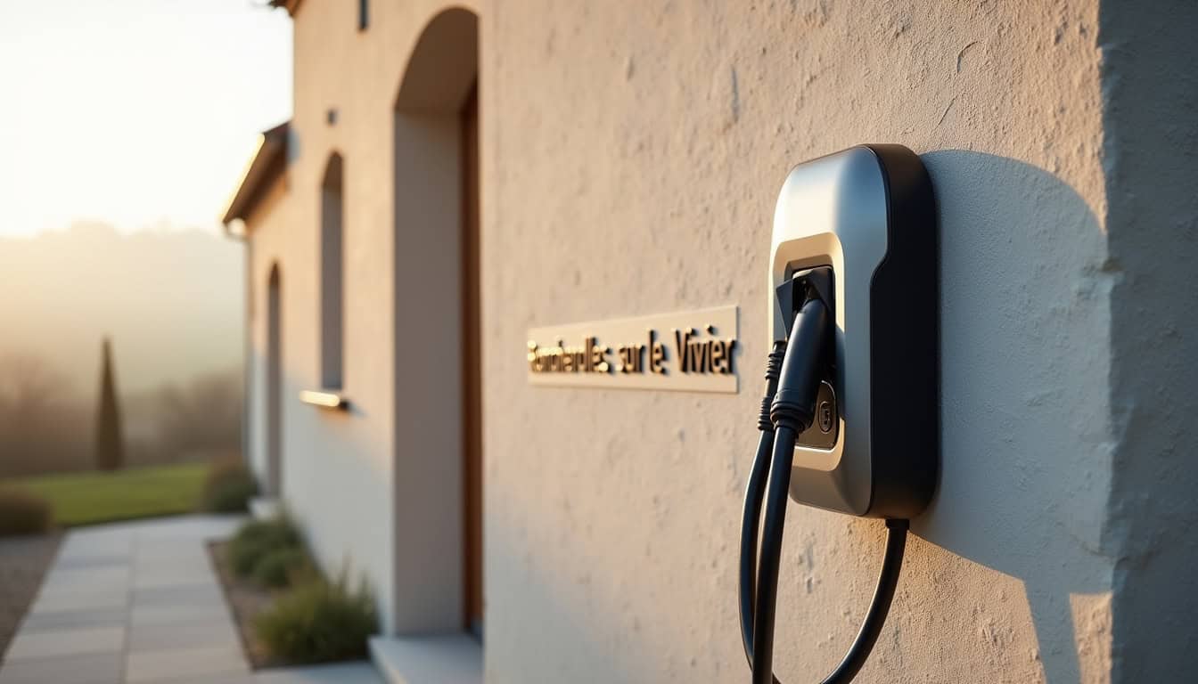 Différents types de bornes électriques avec câbles et raccordements au mur
