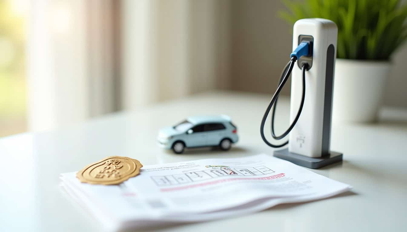 Document officiel montrant les aides pour l'installation d'une borne de recharge à Mexy, avec crédit d'impôt et TVA réduite