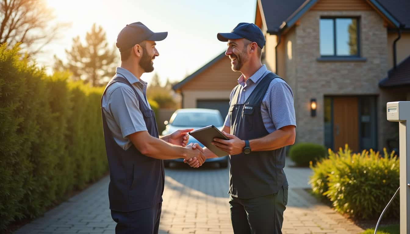 Échange entre un particulier et un installateur IRVE certifié à Saint-Brandan
