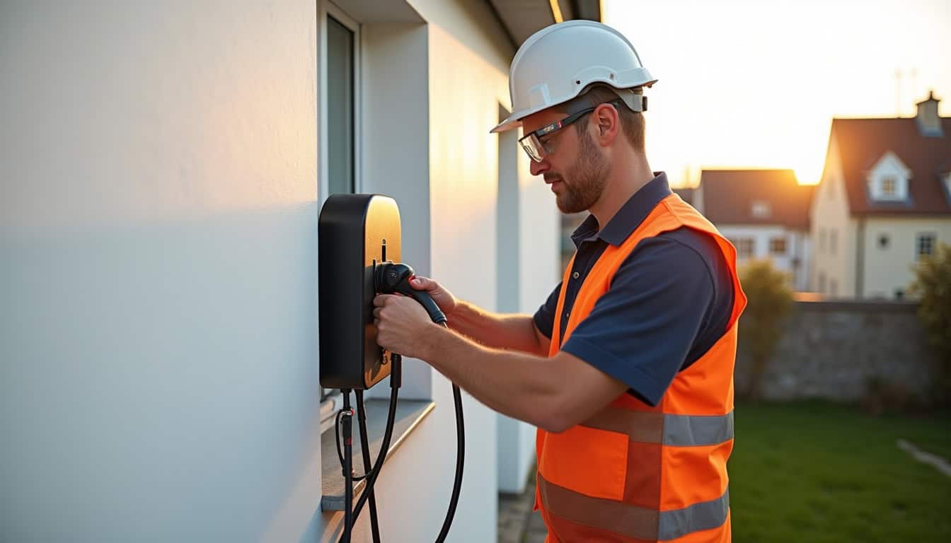Électricien certifié IRVE en intervention à Locmiquélic pour installer une borne de recharge