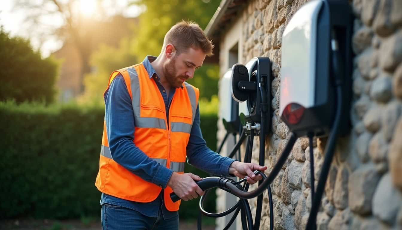 Électricien certifié IRVE en intervention pour l