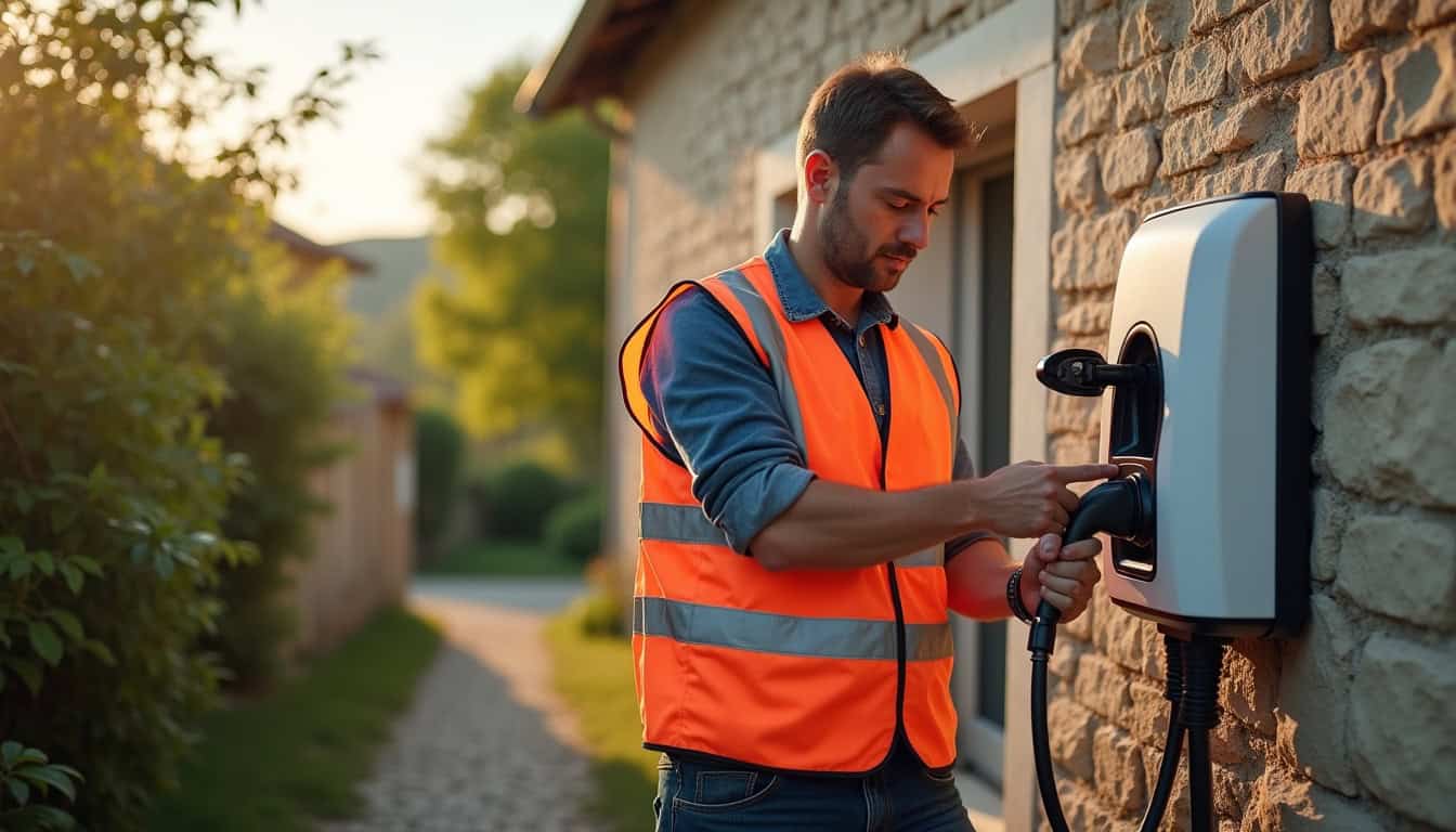 Électricien certifié IRVE en intervention pour l
