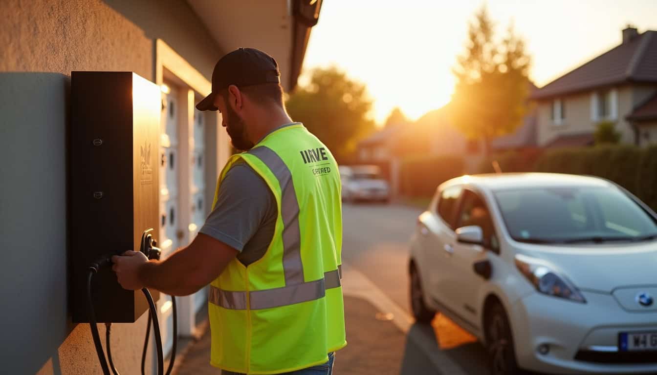 Électricien certifié IRVE en intervention pour l