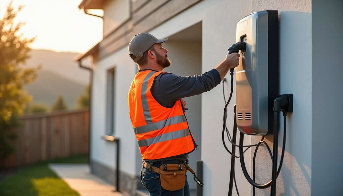 Électricien certifié IRVE en intervention pour l'installation d'une borne de recharge à Le Pont-de-Beauvoisin