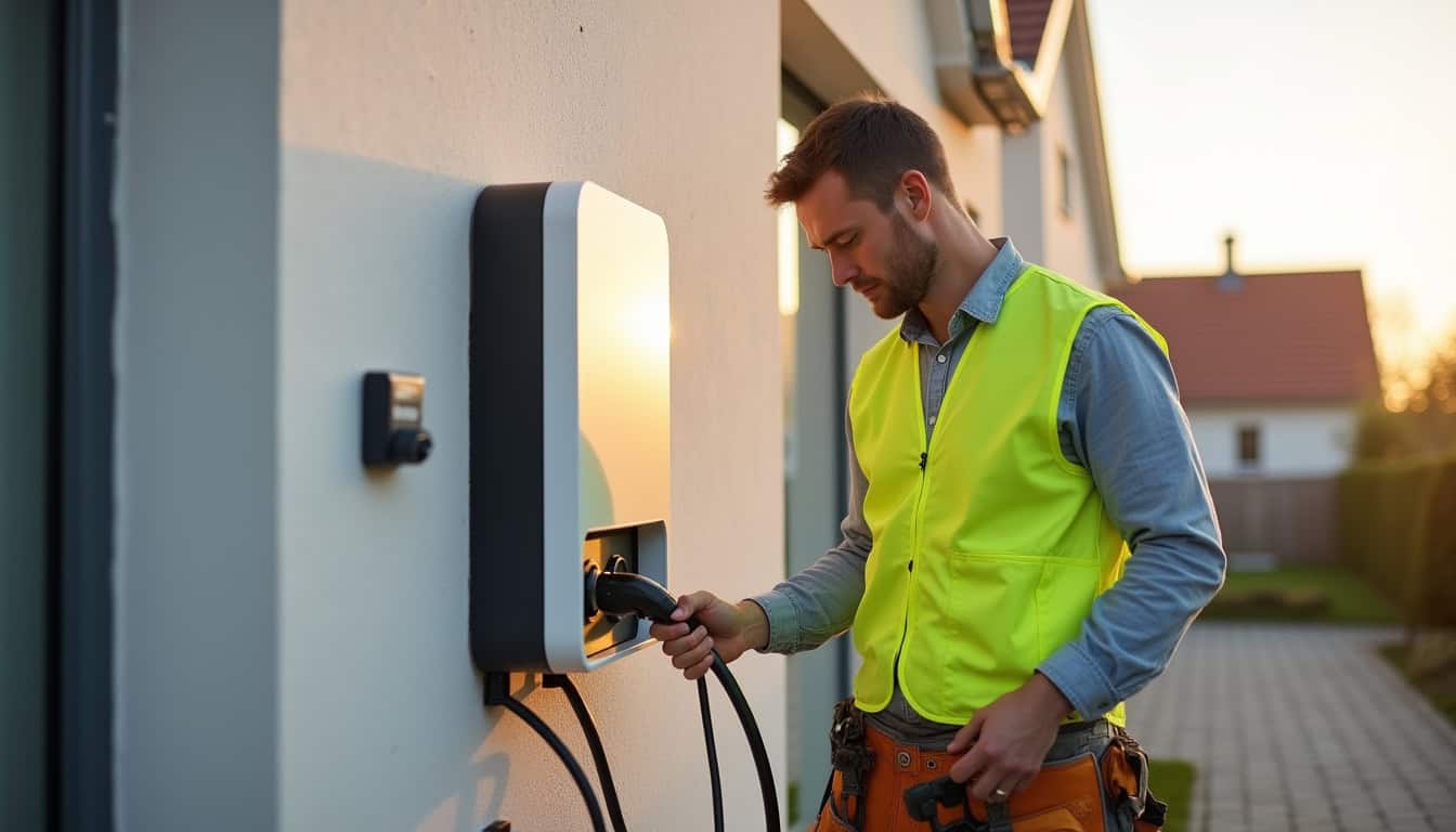 Électricien certifié IRVE en train d