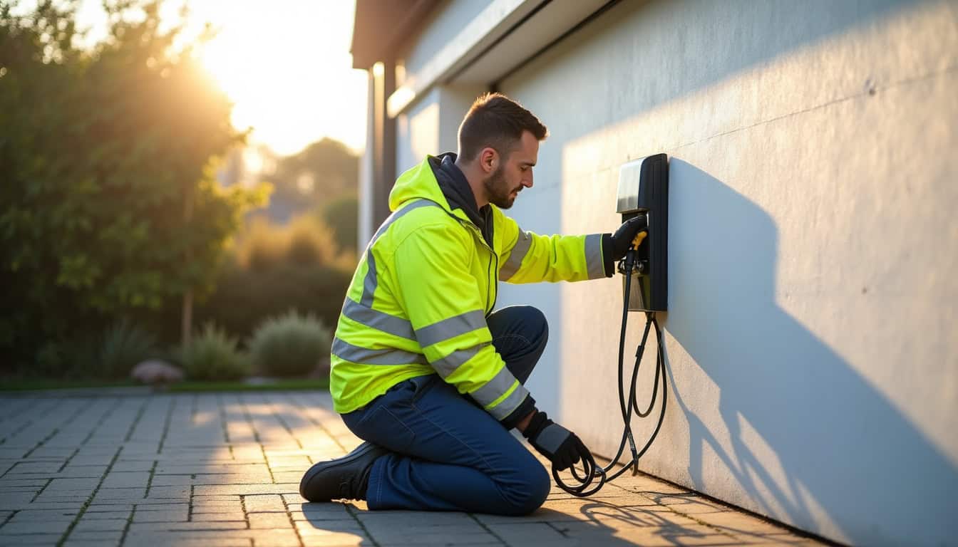 Électricien certifié IRVE en train d