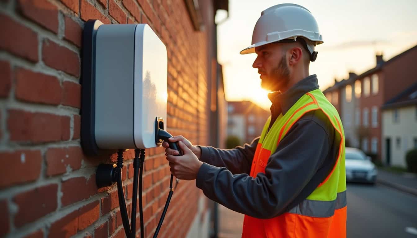 Électricien certifié IRVE en train d