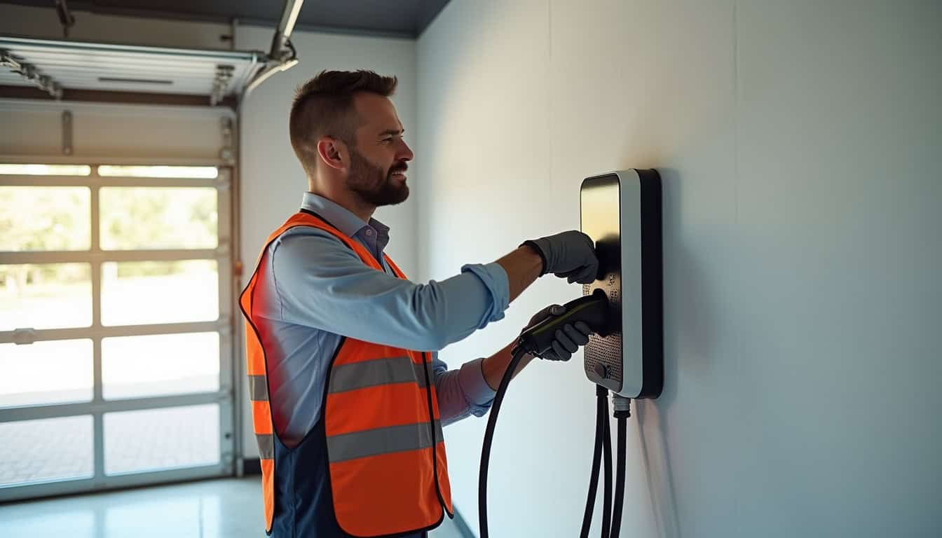 Électricien certifié IRVE en train d