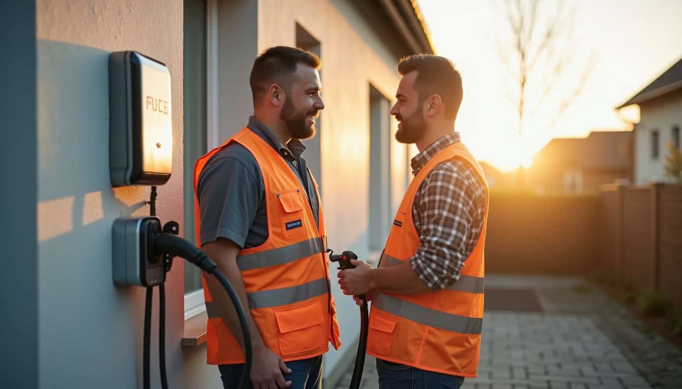 Électricien certifié IRVE en train d