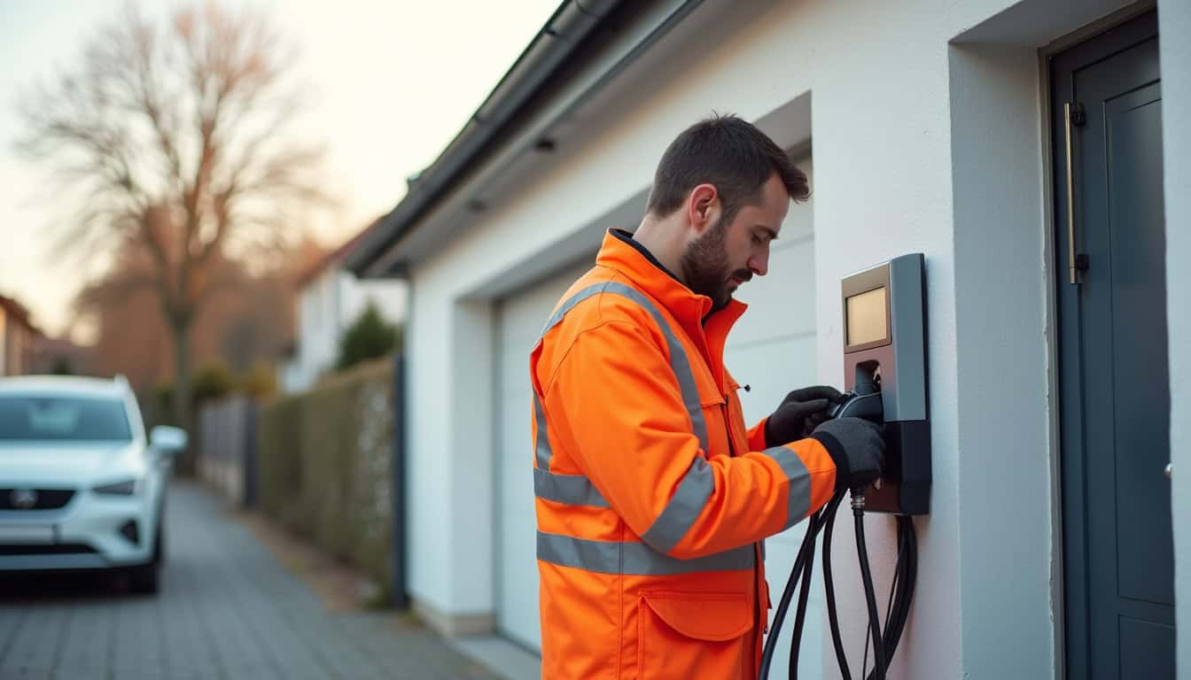 Électricien certifié IRVE en train d