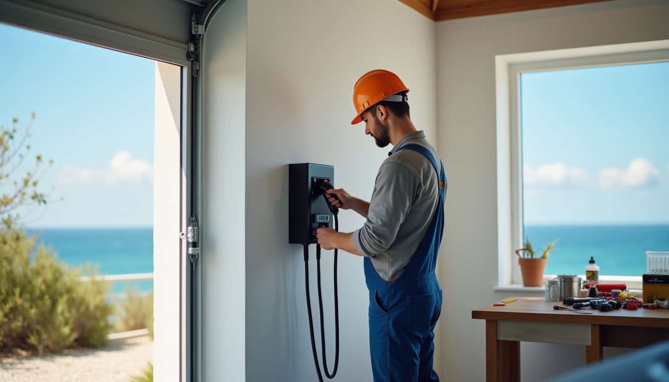 Électricien certifié IRVE en train d
