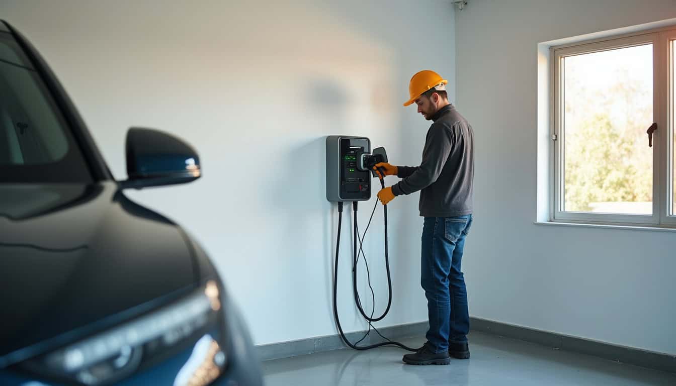 Électricien certifié IRVE en train d