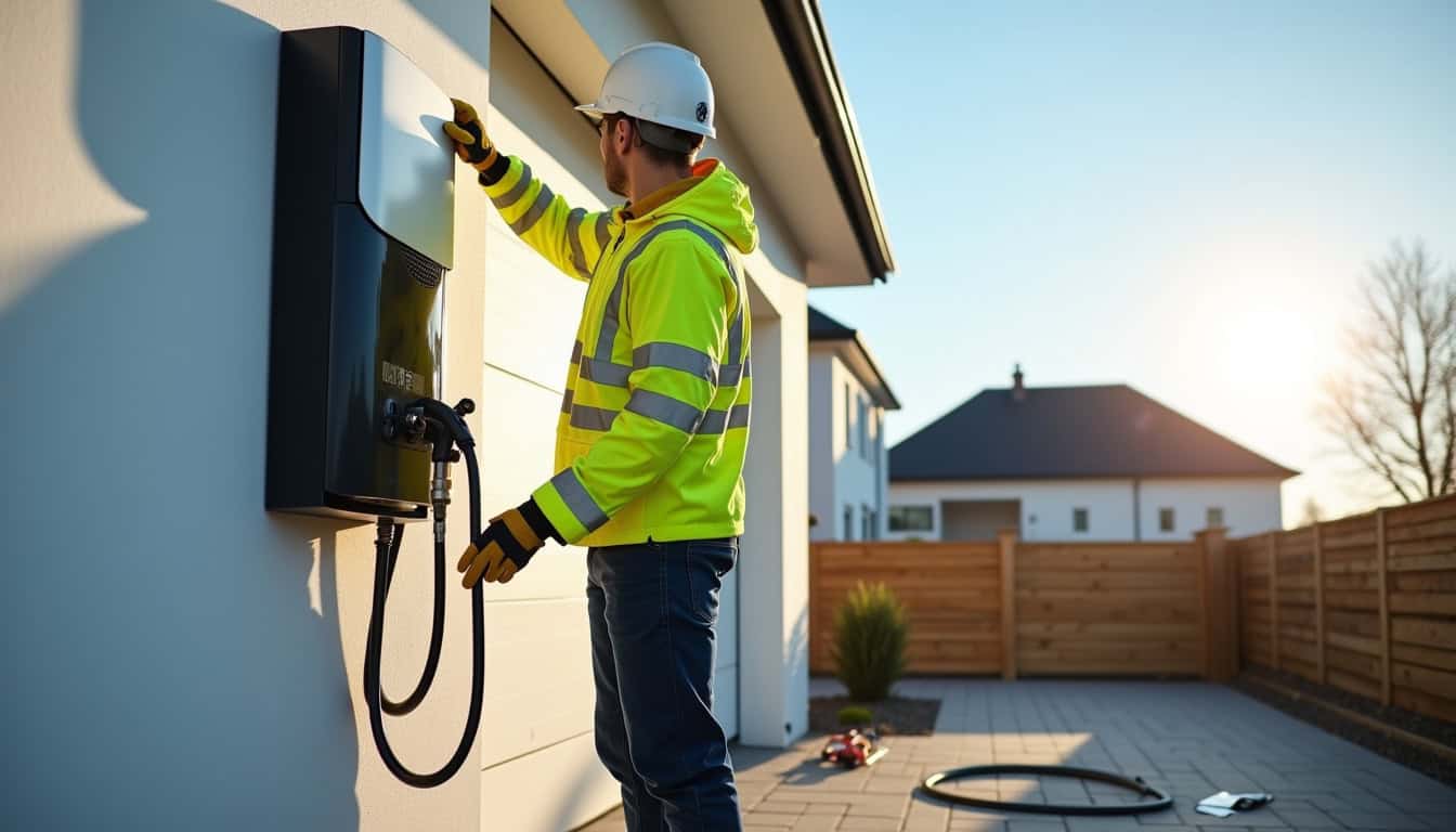 Électricien certifié IRVE en train d