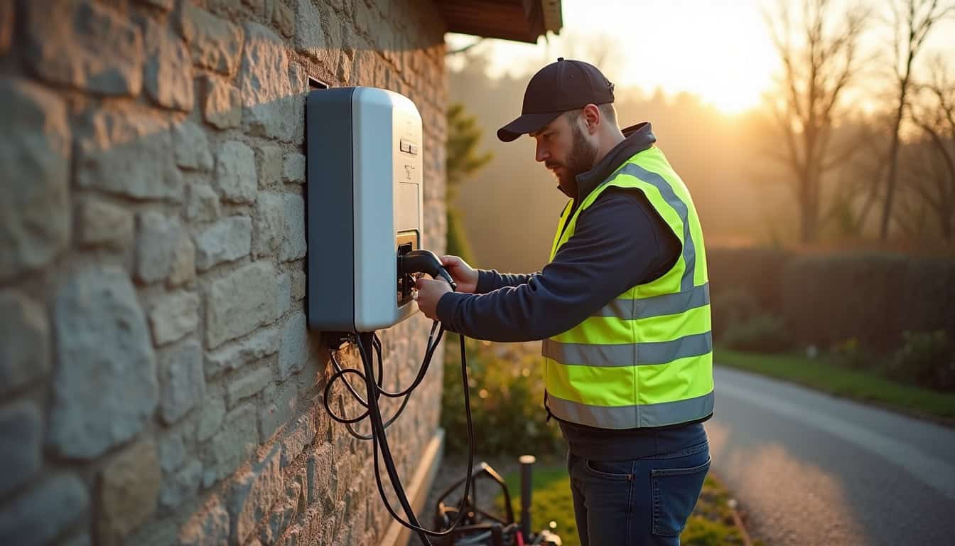 Électricien certifié IRVE en train d