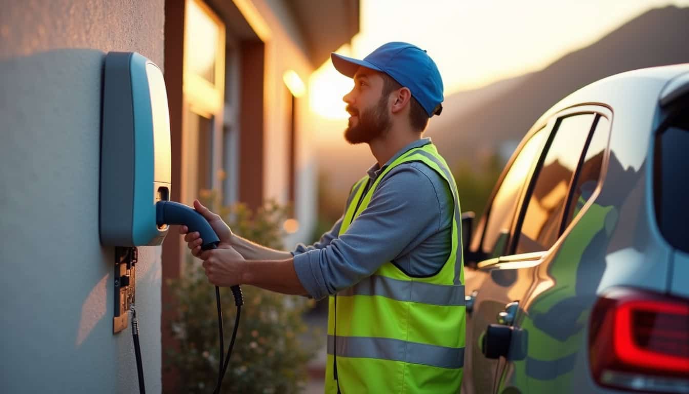 Électricien IRVE certifié en train d