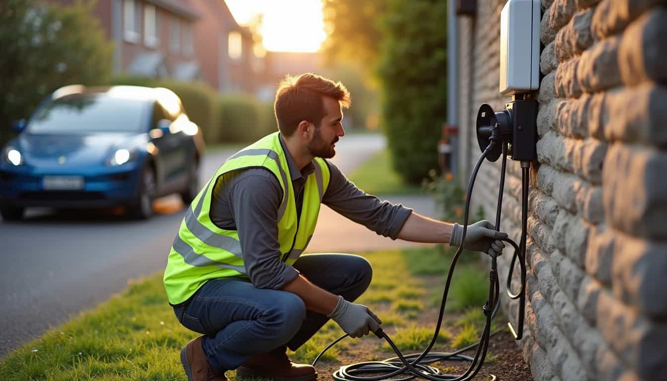 Électricien IRVE en train d
