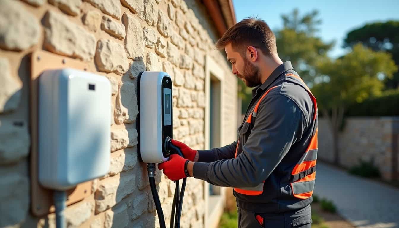 Électricien professionnel en train d