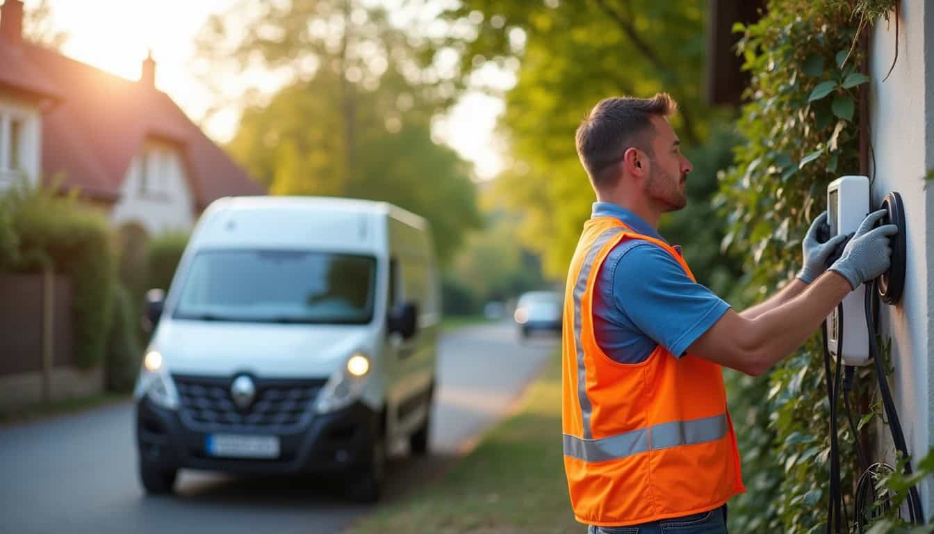 Électricien qualifié IRVE en intervention à Saint-Usuge
