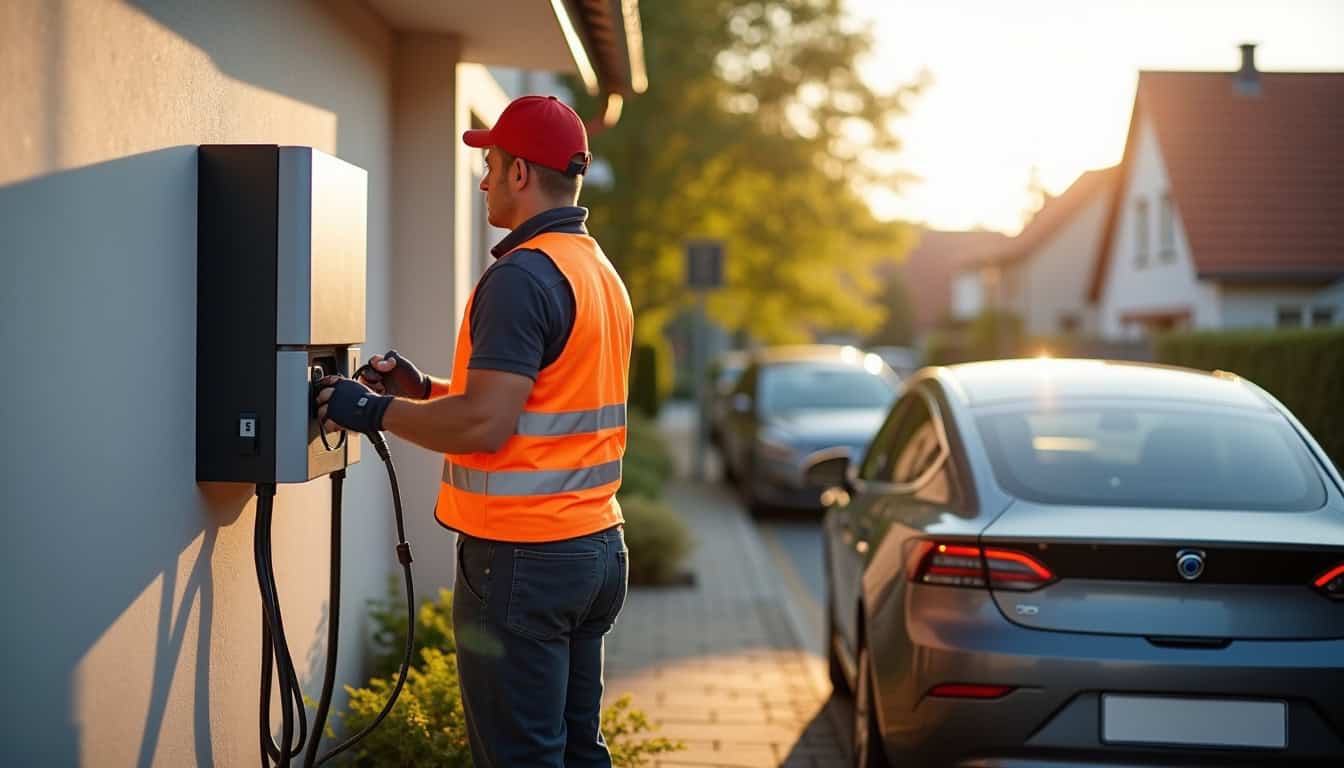 Électricien qualifié IRVE en train d