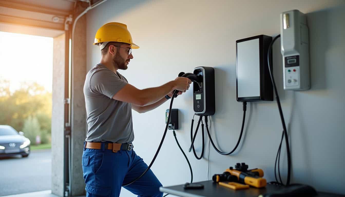 Électricien qualifié IRVE en train d