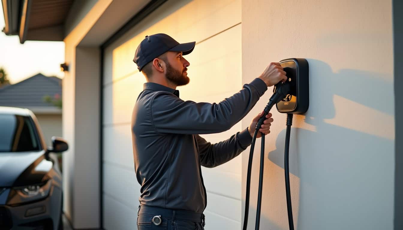 Électricien qualifié IRVE en train d